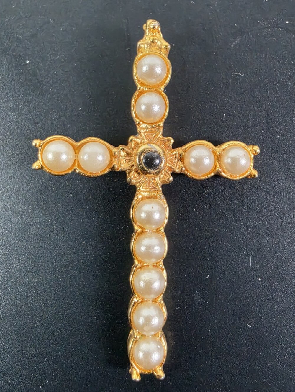 Gold Pearl Cross Pendant - Women Jewelry